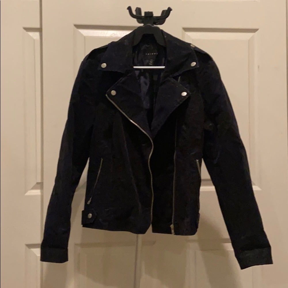 Tribal suede biker jacket